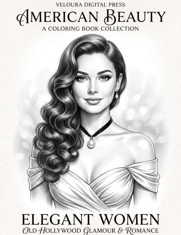 American Women Grayscale Coloring Book