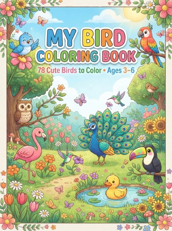 Bird Coloring Book for Kids Ages 3–6 | 78 Cute Bird Coloring Pages