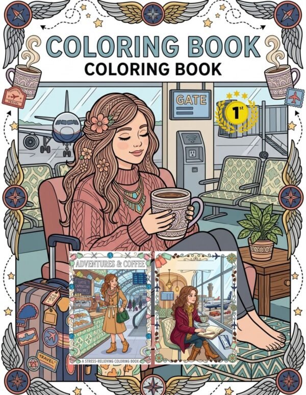 Coloring Book for Adults | Coffee & Travel Dreams