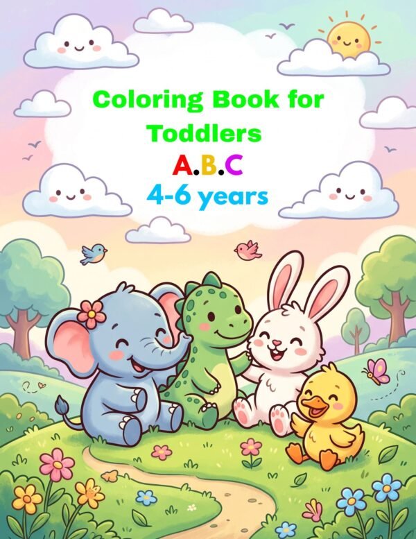 "Cute and Simple Coloring Book for Toddlers and Preschoolers: 100 Easy Pages of Animals, Food, Shapes and More"
