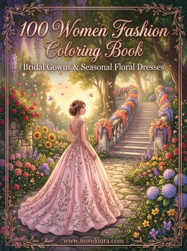 100 Monochrome Women Fashion Coloring Book